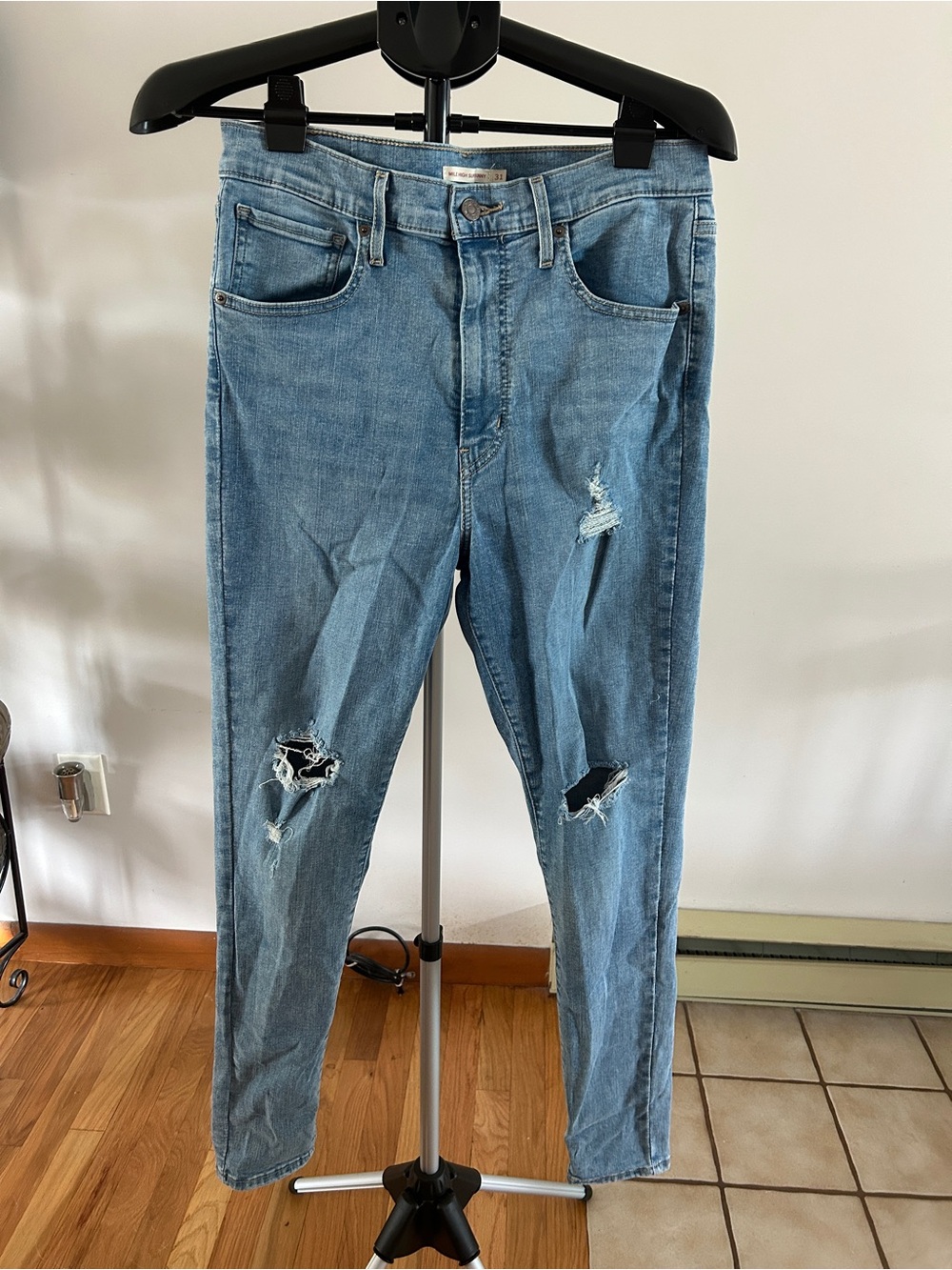 Levi's Mile High Super Skinny Light Blue Denim Jeans
